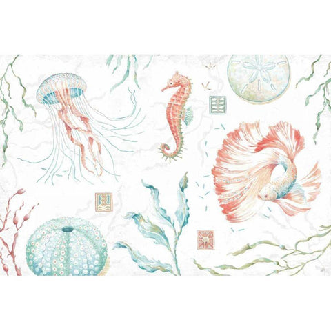 Delicate Sea I Black Modern Wood Framed Art Print with Double Matting by Brissonnet, Daphne