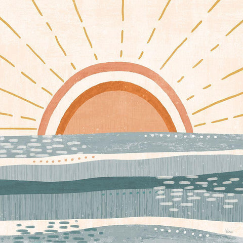 Summer Desert I Black Modern Wood Framed Art Print with Double Matting by Charron, Veronique