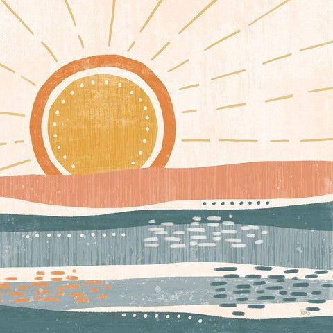 Summer Desert II Black Ornate Wood Framed Art Print with Double Matting by Charron, Veronique