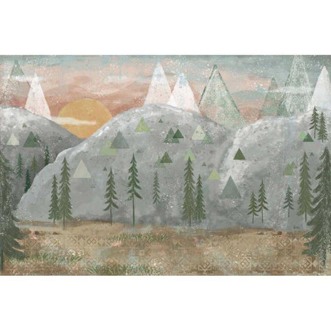 Woodland Forest I Neutral Gold Ornate Wood Framed Art Print with Double Matting by Charron, Veronique