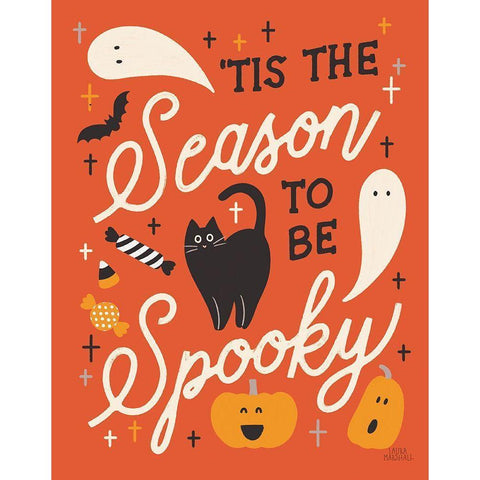 Trick or Treat V with Black Gold Ornate Wood Framed Art Print with Double Matting by Marshall, Laura