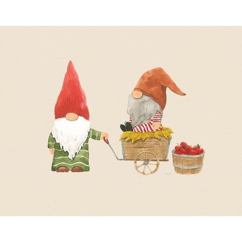 Harvest Gnomes III Neutral Black Modern Wood Framed Art Print by Jackson, Jenaya
