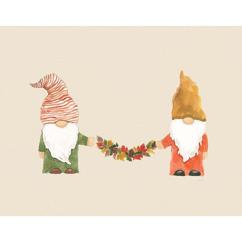 Harvest Gnomes IV Neutral Black Modern Wood Framed Art Print with Double Matting by Jackson, Jenaya