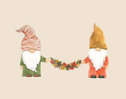 Harvest Gnomes IV Neutral White Modern Wood Framed Art Print with Double Matting by Jackson, Jenaya