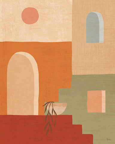 Simple Scenes I Black Ornate Wood Framed Art Print with Double Matting by Charron, Veronique