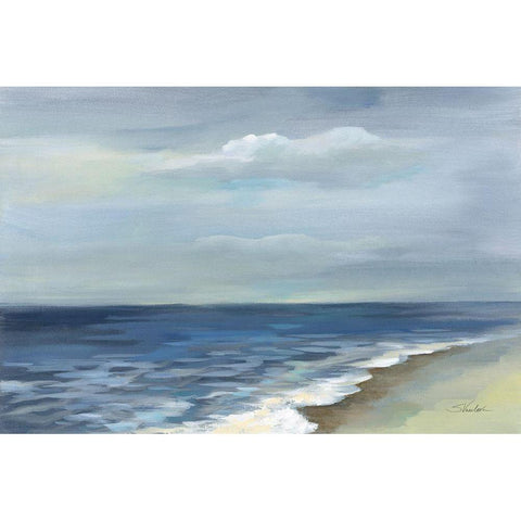 Silent Waves White Modern Wood Framed Art Print by Vassileva, Silvia