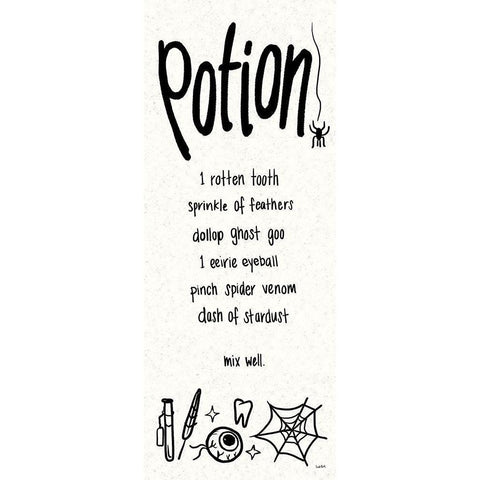 Witches Potion VII Black Modern Wood Framed Art Print with Double Matting by York, Leah