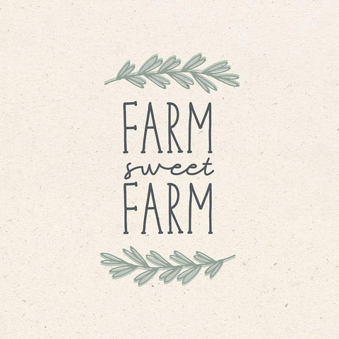 Sweet Farm White Modern Wood Framed Art Print with Double Matting by Wild Apple Portfolio