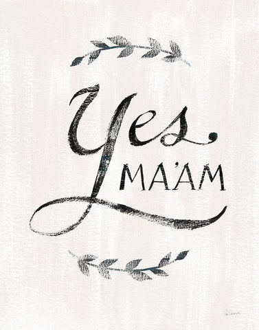 Yes Maam v2 Black Ornate Wood Framed Art Print with Double Matting by Schlabach, Sue