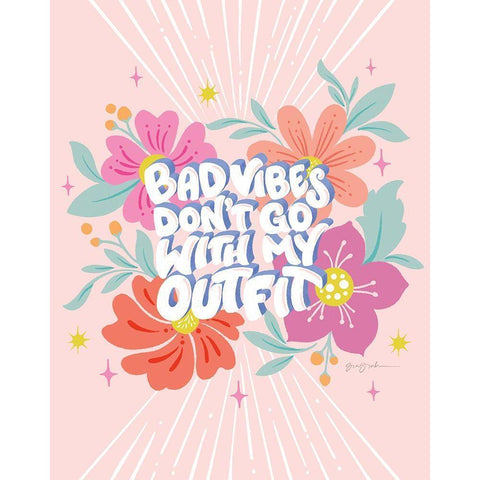 Bad Vibes I White Modern Wood Framed Art Print by Graham, Gia