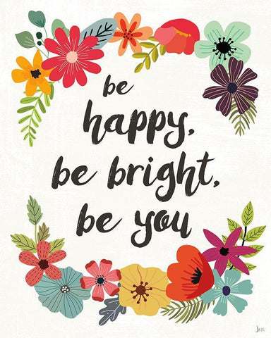 Words and Petals IV White Modern Wood Framed Art Print with Double Matting by Aiken, Jess