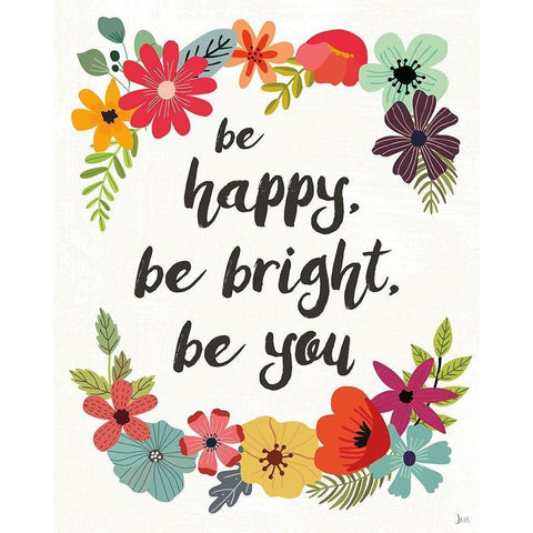 Words and Petals IV Black Modern Wood Framed Art Print with Double Matting by Aiken, Jess