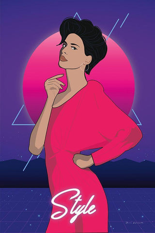 So Eighties III White Modern Wood Framed Art Print with Double Matting by Escalante, Omar