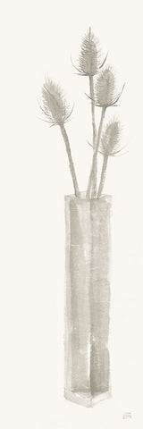 Neutral Thistle Black Ornate Wood Framed Art Print with Double Matting by Paschke, Chris