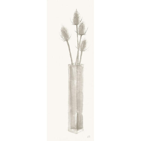 Neutral Thistle Black Modern Wood Framed Art Print by Paschke, Chris