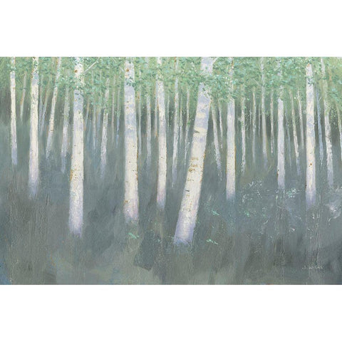 Green Forest Hues II Gold Ornate Wood Framed Art Print with Double Matting by Wiens, James