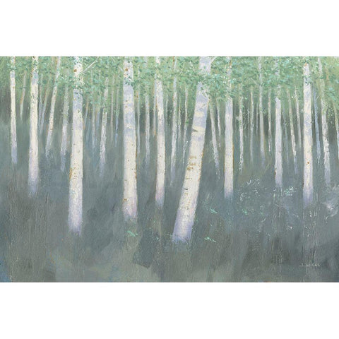 Green Forest Hues II Black Modern Wood Framed Art Print with Double Matting by Wiens, James