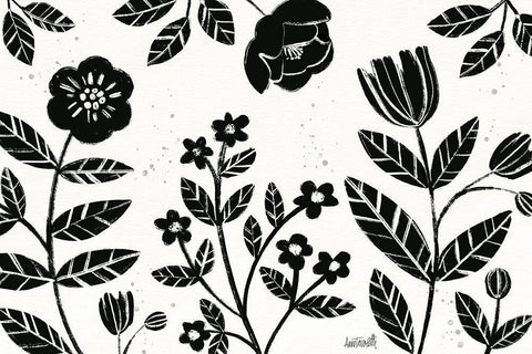 Bold Blooms I Black Ornate Wood Framed Art Print with Double Matting by Tavoletti, Anne