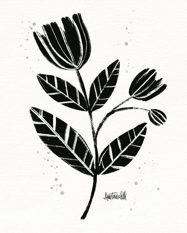 Bold Blooms V White Modern Wood Framed Art Print with Double Matting by Tavoletti, Anne