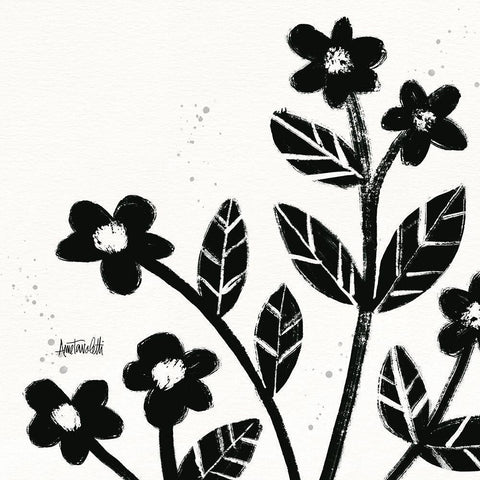 Bold Blooms VII Black Modern Wood Framed Art Print with Double Matting by Tavoletti, Anne