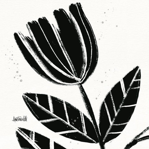 Bold Blooms IX Black Modern Wood Framed Art Print by Tavoletti, Anne