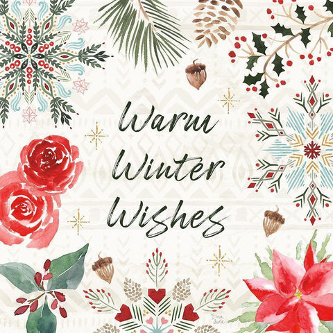 Winter Moment VI Gold Ornate Wood Framed Art Print with Double Matting by June, Dina