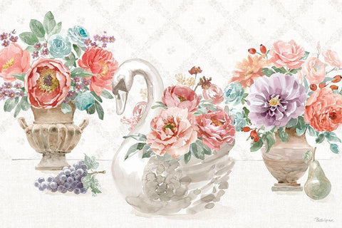 Timeless Romance I White Modern Wood Framed Art Print with Double Matting by Grove, Beth