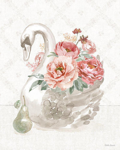 Timeless Romance IV White Modern Wood Framed Art Print with Double Matting by Grove, Beth