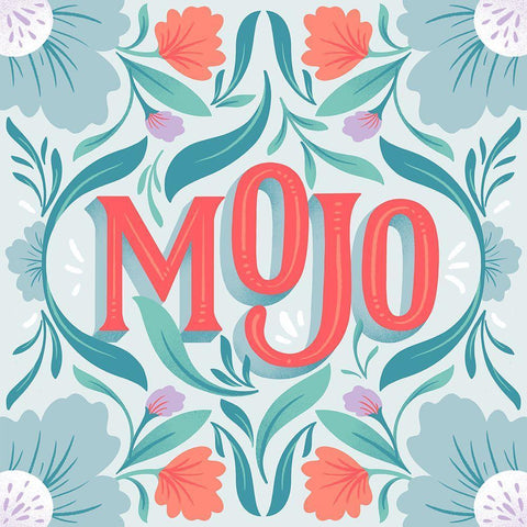 Mojo I White Modern Wood Framed Art Print with Double Matting by Graham, Gia