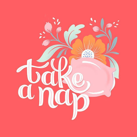 Take a Nap I White Modern Wood Framed Art Print with Double Matting by Graham, Gia
