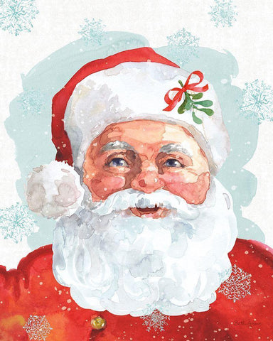 Noth Pole Santa White Modern Wood Framed Art Print with Double Matting by Grove, Beth