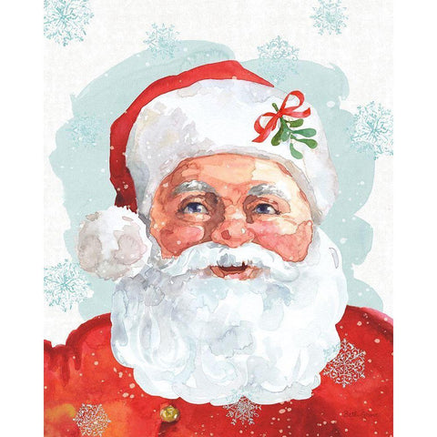 Noth Pole Santa White Modern Wood Framed Art Print by Grove, Beth