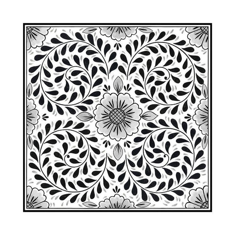 Talavera IV White Modern Wood Framed Art Print with Double Matting by Green, Nancy