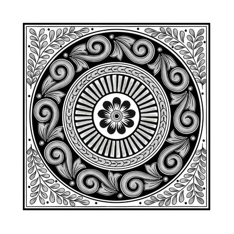 Talavera VIII White Modern Wood Framed Art Print with Double Matting by Green, Nancy