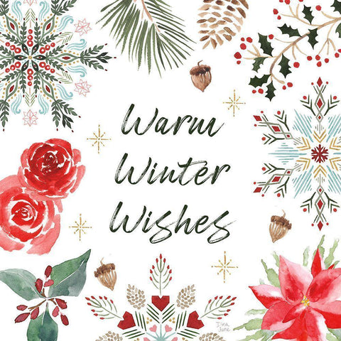 Winter Moment VI on White White Modern Wood Framed Art Print by June, Dina