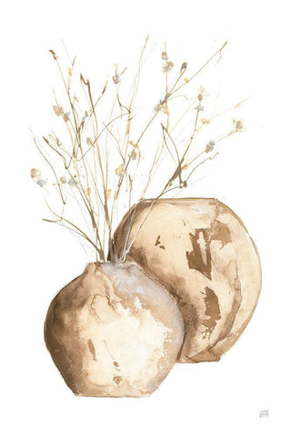 Vase Branch White Modern Wood Framed Art Print with Double Matting by Paschke, Chris