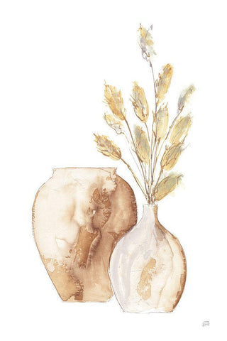 Vase Bunny Tail White Modern Wood Framed Art Print with Double Matting by Paschke, Chris