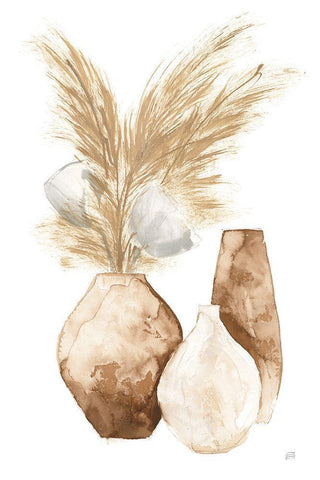 Vase Gray Pods White Modern Wood Framed Art Print with Double Matting by Paschke, Chris