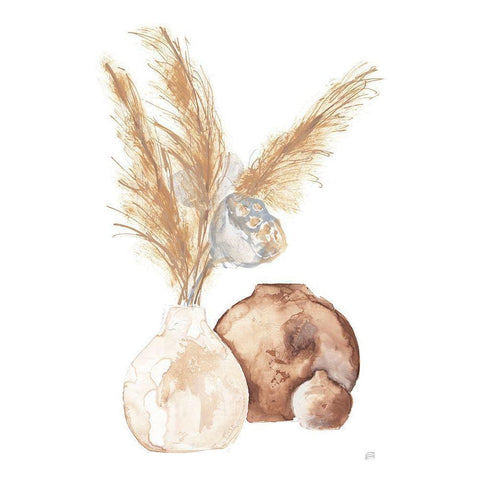 Vase Gray Lotus Pods Black Modern Wood Framed Art Print by Paschke, Chris