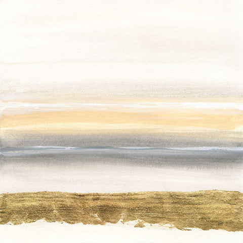 Gold and Gray Sand III White Modern Wood Framed Art Print with Double Matting by Paschke, Chris