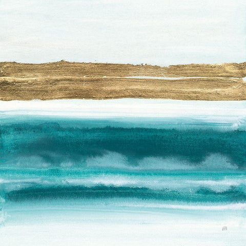 Gold Emerald III Black Modern Wood Framed Art Print with Double Matting by Paschke, Chris