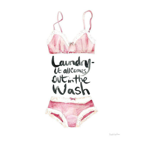 Lingerie Laundry I Black Modern Wood Framed Art Print with Double Matting by Charro, Mercedes Lopez