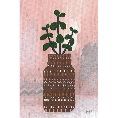 Boho Planter I Black Modern Wood Framed Art Print by Mack, Lynn