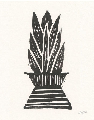 Planted V White Modern Wood Framed Art Print with Double Matting by Prahl, Courtney