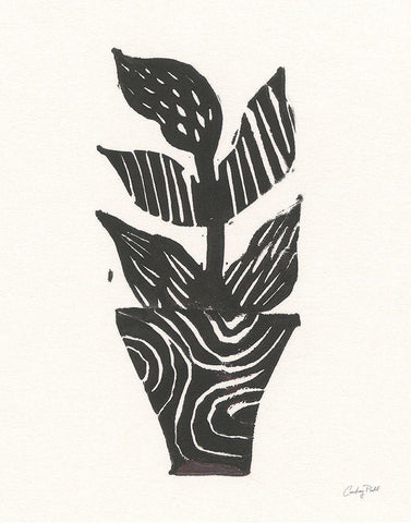 Planted VI White Modern Wood Framed Art Print with Double Matting by Prahl, Courtney