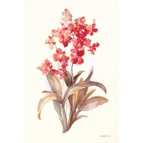 Autumn Orchid I Black Modern Wood Framed Art Print with Double Matting by Nai, Danhui