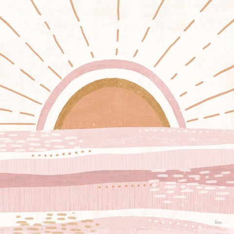 Warm Sweet Summer V Gold Ornate Wood Framed Art Print with Double Matting by Charron, Veronique