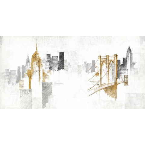 New York Monuments Black Modern Wood Framed Art Print with Double Matting by Tillmon, Avery