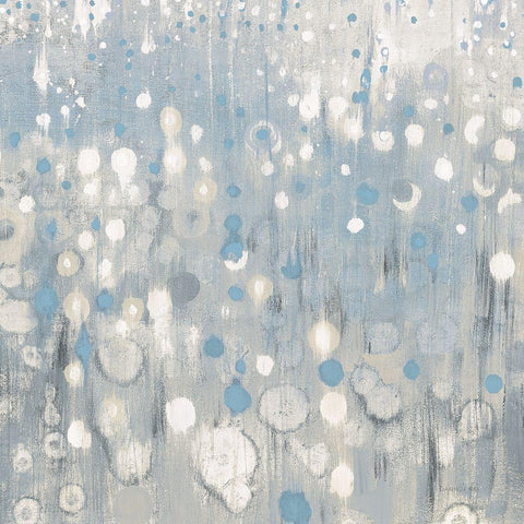 Rain Abstract VI Blue White Modern Wood Framed Art Print with Double Matting by Nai, Danhui