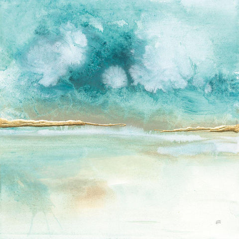 Cumulus Emerald II Black Modern Wood Framed Art Print by Paschke, Chris